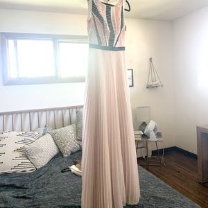 Anthropologie Dawning Maxi Embroidered Pleated